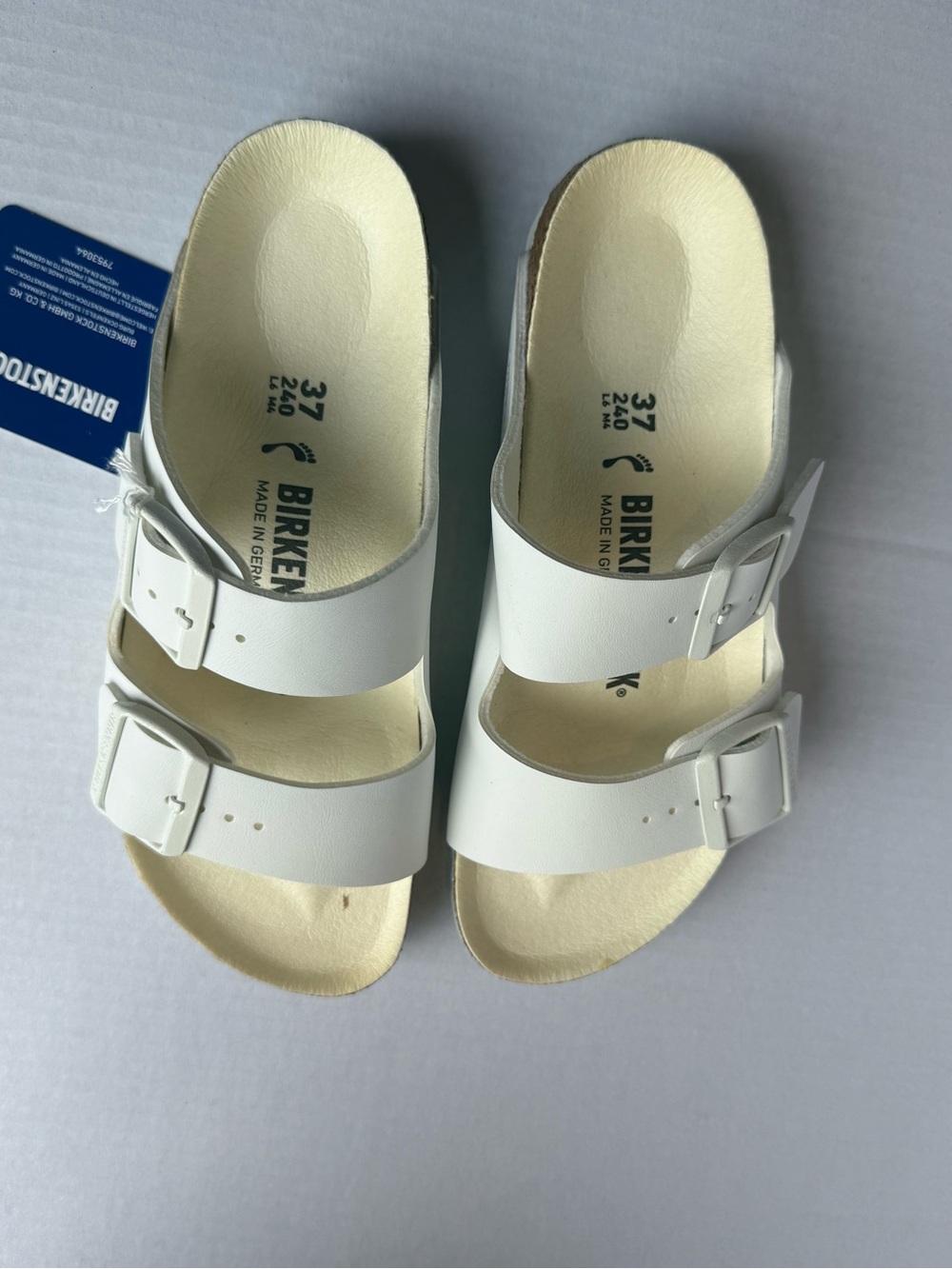 Birkenstock Arizona White Birko-Flor NEW Size EU 37 W6-6.5